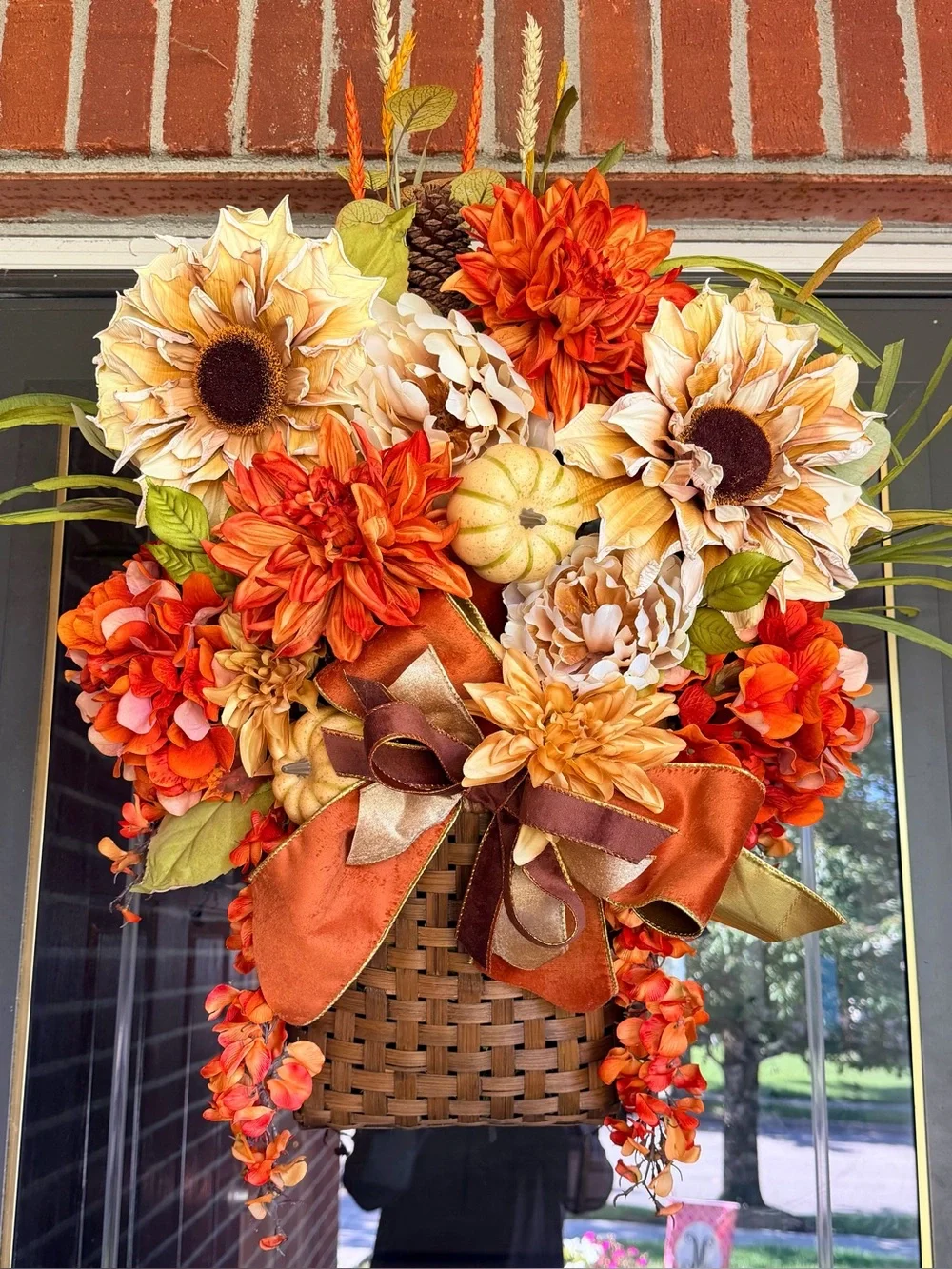 New Handmade Fall Basket Wreath